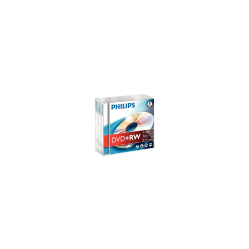 DVD+RW 4.7GB 4x Philips Jewell Case 5un , Philips , PHIDW4S4J05F , 8710895787710